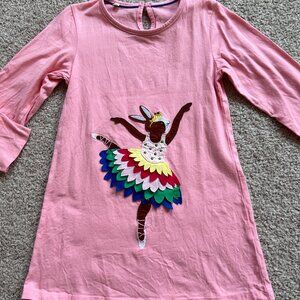 Rabbit Ballerina Appliqué Jersey Dress (Size 6-7Y)